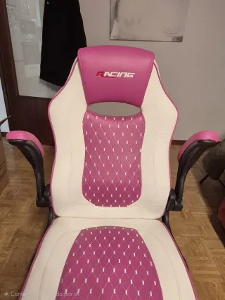 SILLA GAMING ROSA Y BLANCA