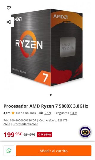 Ryzen 7 5800X + 32GB RAM DDR4 3600MHz + ASUS B550