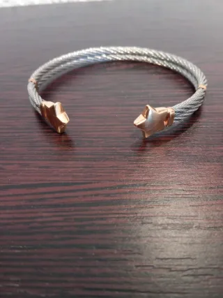 Pulsera Acero y Oro Estrellas