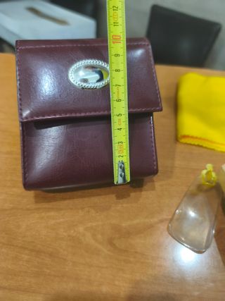 Set pulizia scarpe vintage in pelle targa in argen