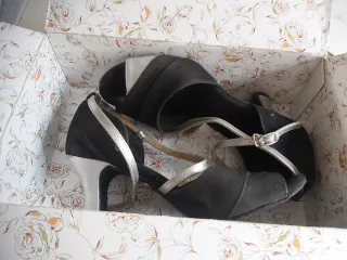 Sandalias baile, eventos 37 negras/plata