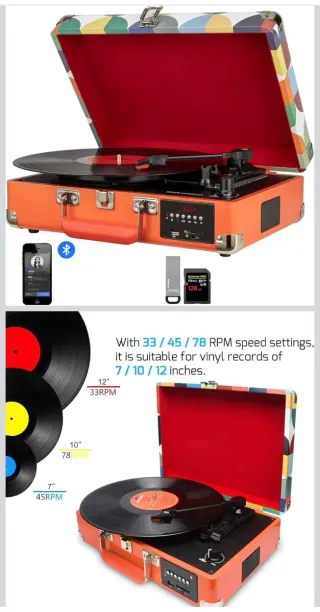 Tocadiscos vinilos, bluetooth, radio.....