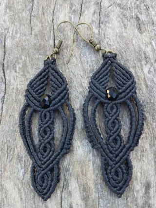 Pendientes Góticos Negros Artesanía Handmade