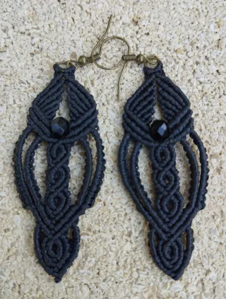 Pendientes Góticos Negros Artesanía Handmade