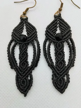 Pendientes Góticos Negros Artesanía Handmade