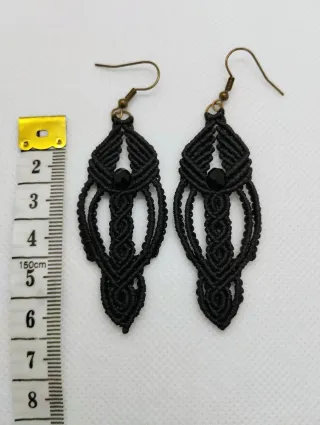 Pendientes Góticos Negros Artesanía Handmade