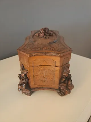 Caja antigua francesa en caoba, mitad Siglo XIX