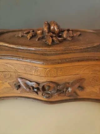 Caja antigua francesa en caoba, mitad Siglo XIX