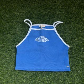 Top PULL&BEAR azul con texto