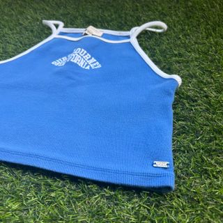 Top PULL&BEAR azul con texto