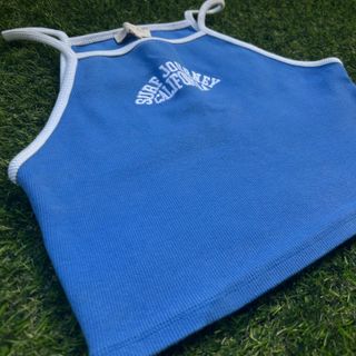 Top PULL&BEAR azul con texto