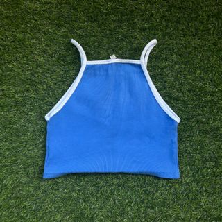 Top PULL&BEAR azul con texto