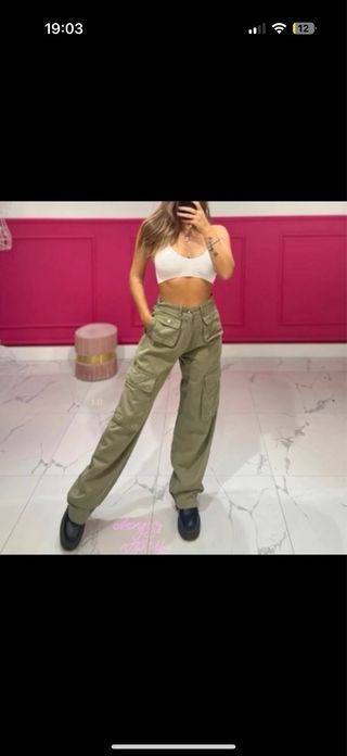 Pantaloni cargo kaki