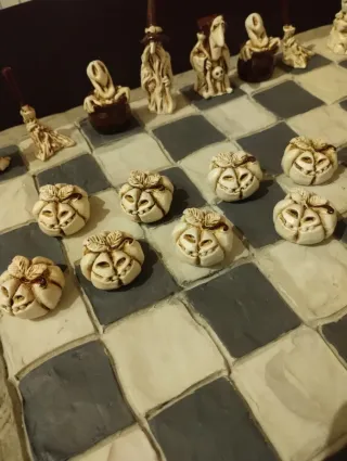 Ajedrez temático calaveras y fantasmas
