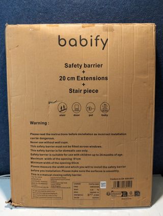 Barrera Seguridad Bebés Babify Puertas y Pasillos Blanca