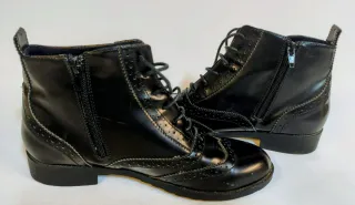 Botines negros cordones talla 38