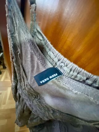 Vestido gris encaje talla única