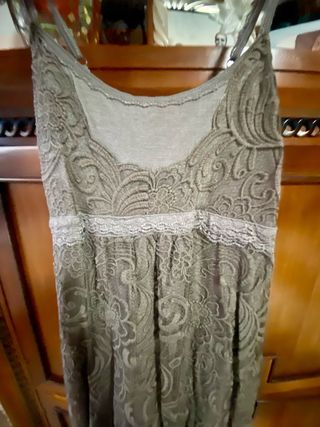 Vestido gris encaje talla única