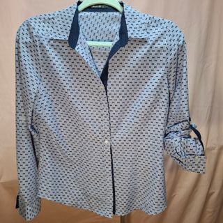 Camisa Boteli azul claro estampada