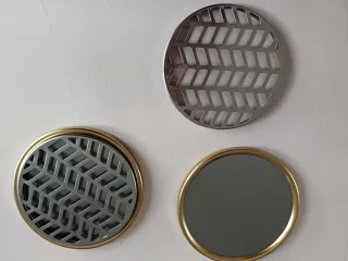 6 Posavasos Metálicos Dorados y Grises