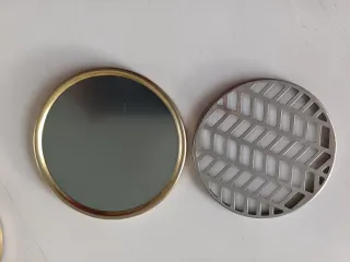 6 Posavasos Metálicos Dorados y Grises