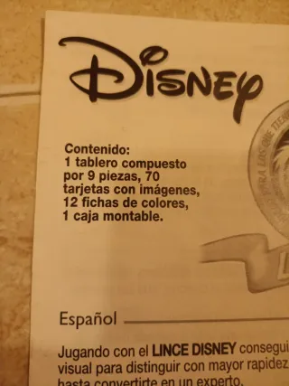Juego Lince Disney Educa