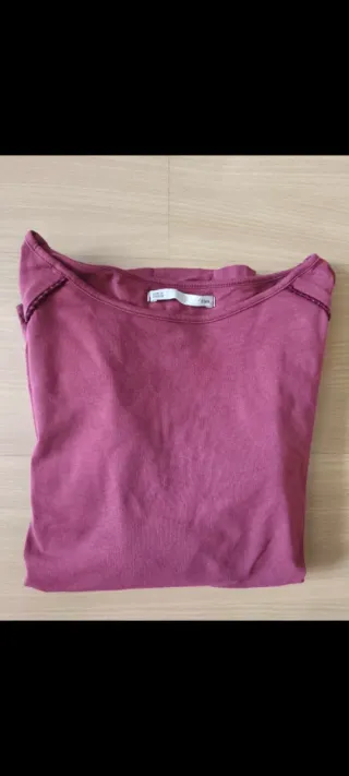 Camiseta manga larga burdeos
