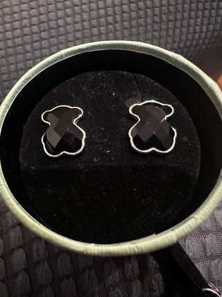 Pendientes Tous Plata 1ª Ley Onix 16mm