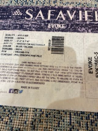 Alfombra estilo vintage azul y beige 160x230