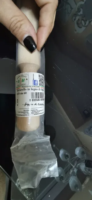 Mattarello in legno di faggio. Nuovo mai usato