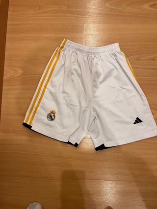 Pantalón corto Adidas RM Blanco y Dorado