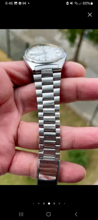 Reloj Seiko 5 Plata Blanco Automático