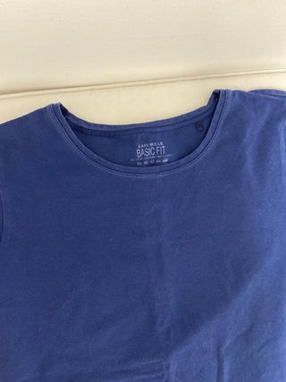 Camiseta básica azul manga corta