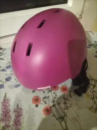Casco de esquí rosa para niña