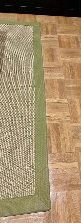 Alfombra de sisal beige y verde