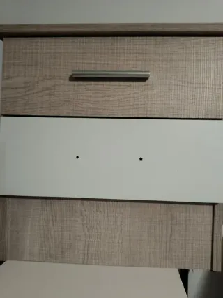 Mesita de noche madera combinada