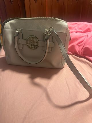 Bolso Guess Beige-Blanco y Dorado