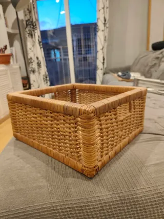 Set 3 Cestas Mimbre/Ratán Organizador Hogar