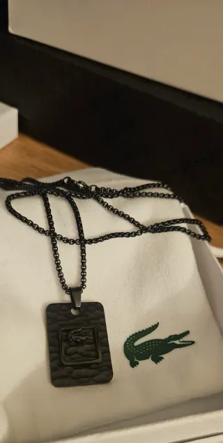 Colgante Lacoste Negro Hombre