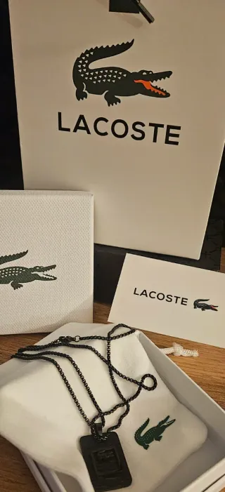 Colgante Lacoste Negro Hombre