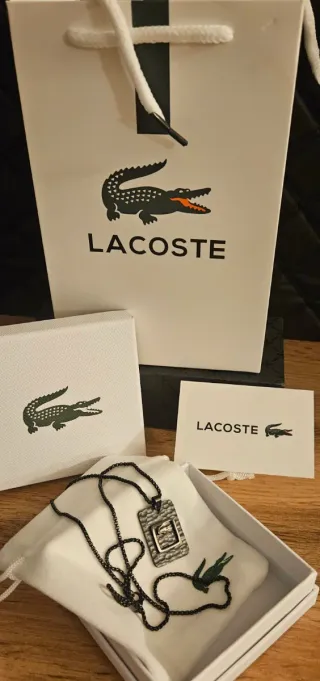 Colgante Lacoste Negro Hombre