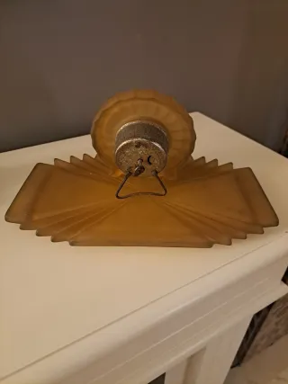 Reloj "Art Decó" con Bandeja a juego en Vidrio