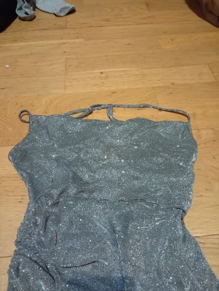 Vestido plateado brillante talla única