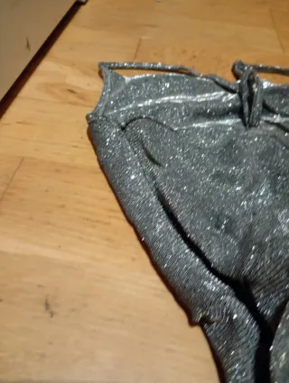 Vestido plateado brillante talla única