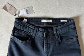 Pantalones Vaquero Mango Slim Fit Azul/Negro Talla