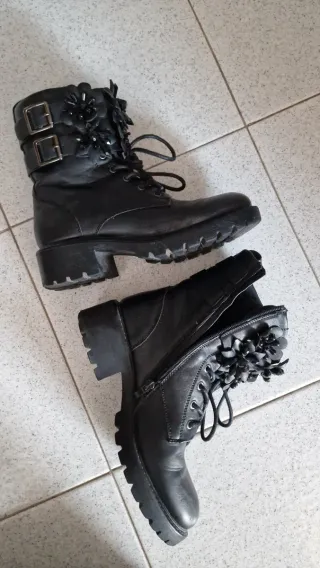 Anfibi Gold & Gold donna pelle neri