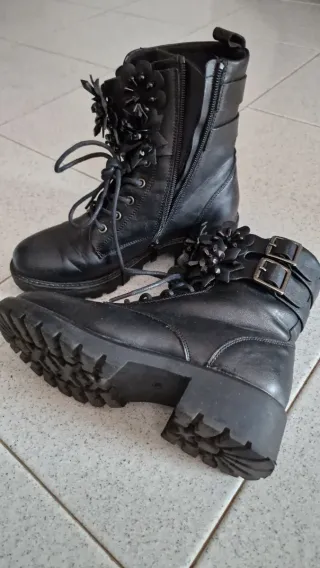 Anfibi Gold & Gold donna pelle neri