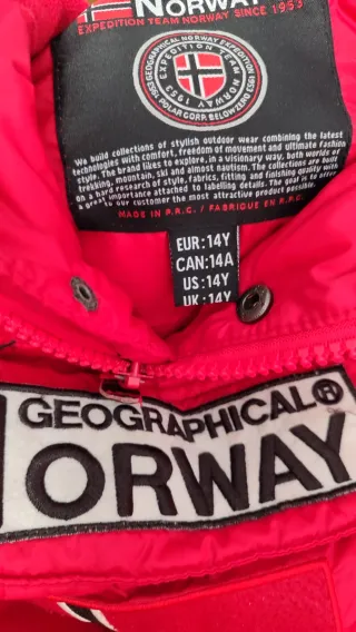Anorak Geographical Norway Rojo talla 14 años