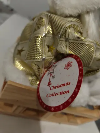 Babbo Natale su slitta decorazione oro