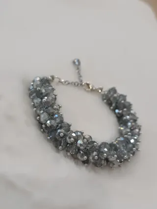 Bracciale Cristalli Grigio Argento